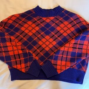 Cropped Plaid Sweater